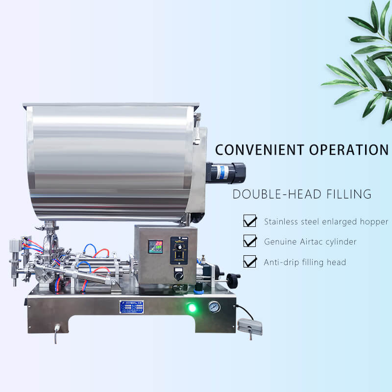 Semi-automatic-double-head-paste-heating-and-stirring-filling-machine